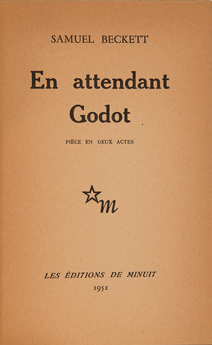 First trade edition of En attendant Godot by Samuel Beckett.