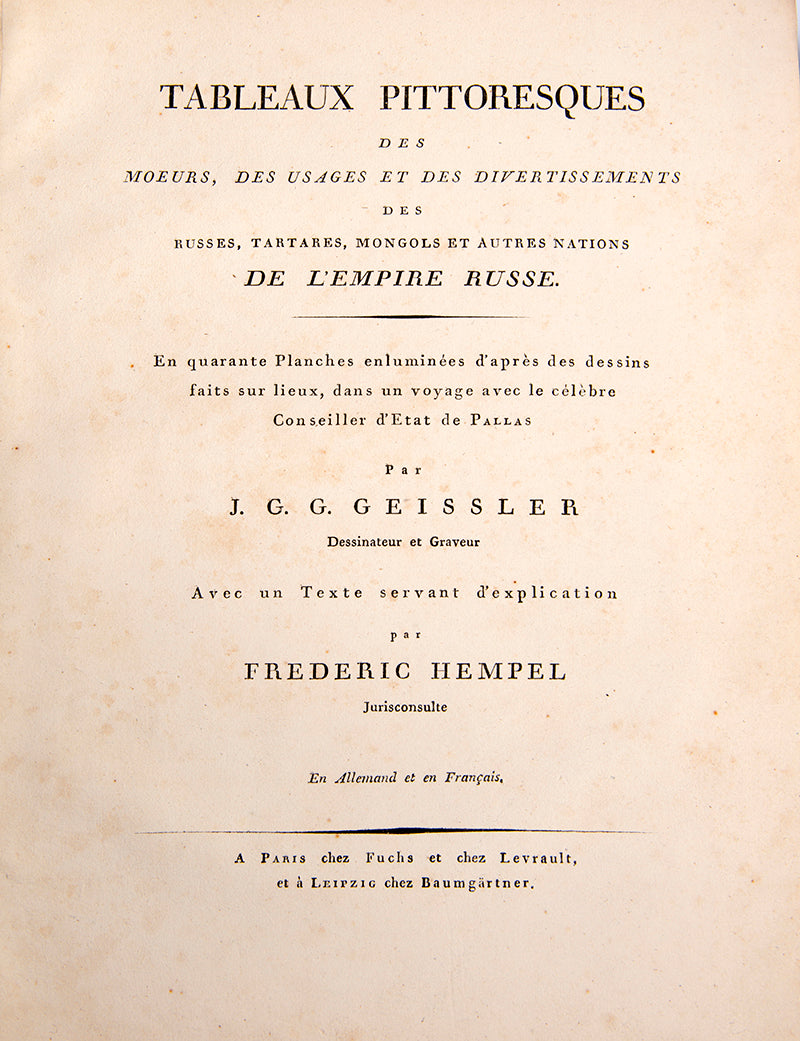 Mahlerische Darstellungen der Sitten, Gebräuche und Lustbarkeiten bey den Russischen,