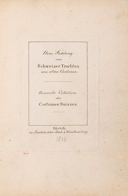 In Trachsler's scarce book, each plate features a male and female figure against a grey aquatint background.