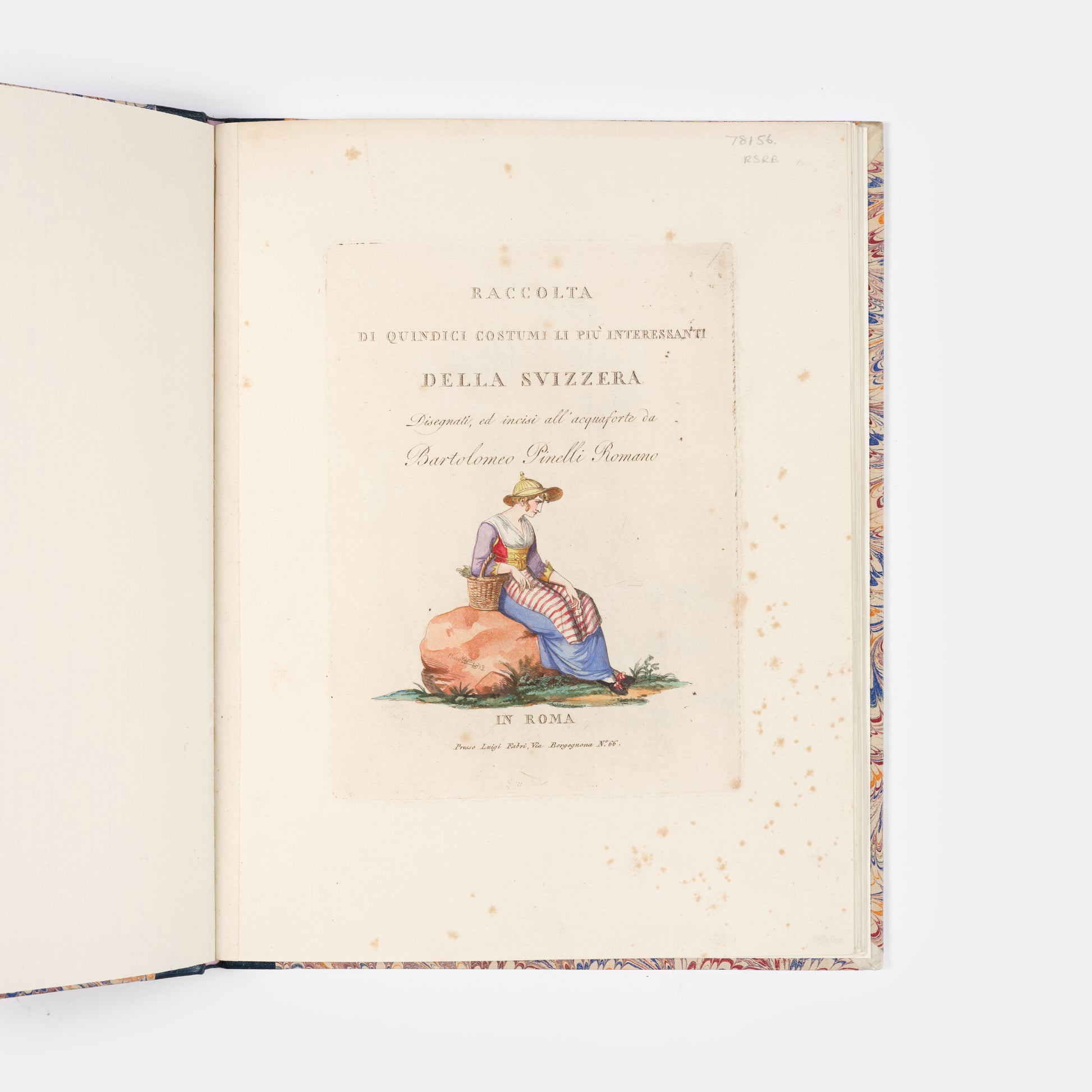 An unusual album of Swiss costume plates by the nineteenth century artist Bartolomeo Pinelli