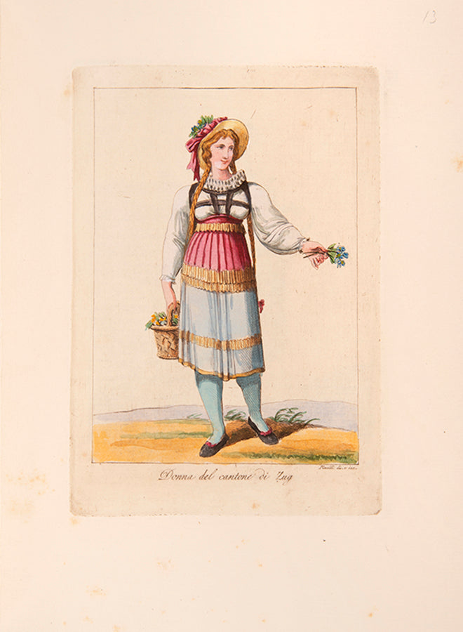 An unusual album of Swiss costume plates by the nineteenth century artist Bartolomeo Pinelli
