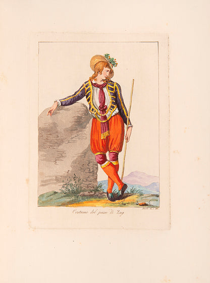 An unusual album of Swiss costume plates by the nineteenth century artist Bartolomeo Pinelli
