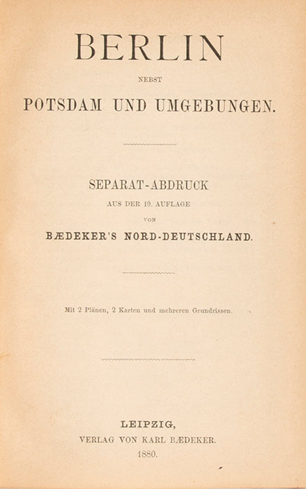 Deutschland. Berlin nebst Potsdam und Umgebungen.