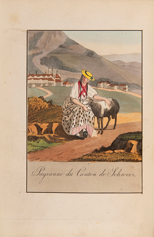 Reinhardt's  fine series of Swiss regional costume subjects set against fully coloured landscape backgrounds.