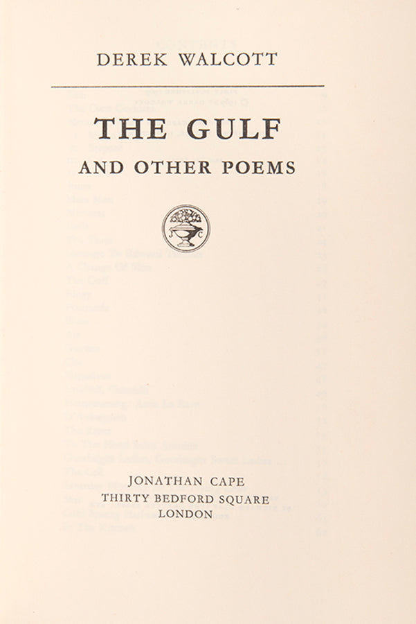 First edition of The Gulf by Derek Walcott.
