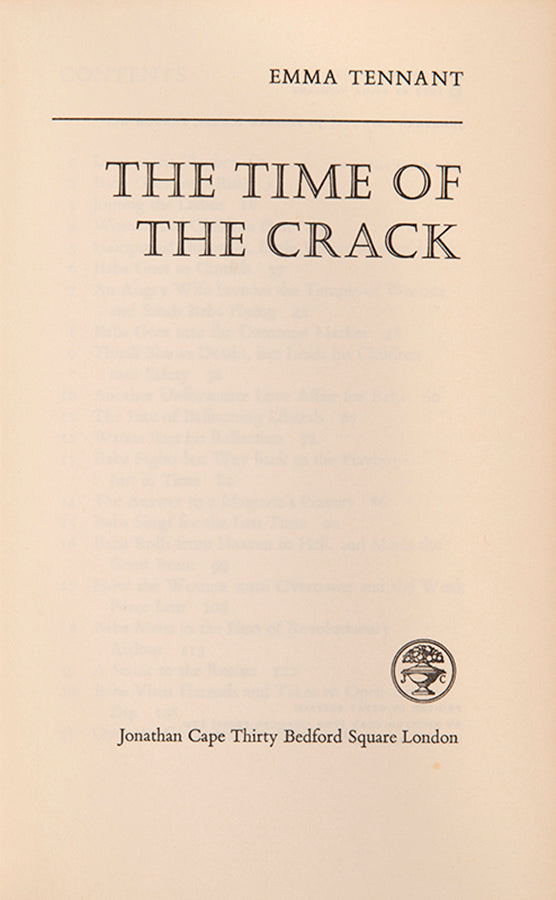 First edition of The Time of the Crack by Emma Tennant, the author's first science fiction novel.
