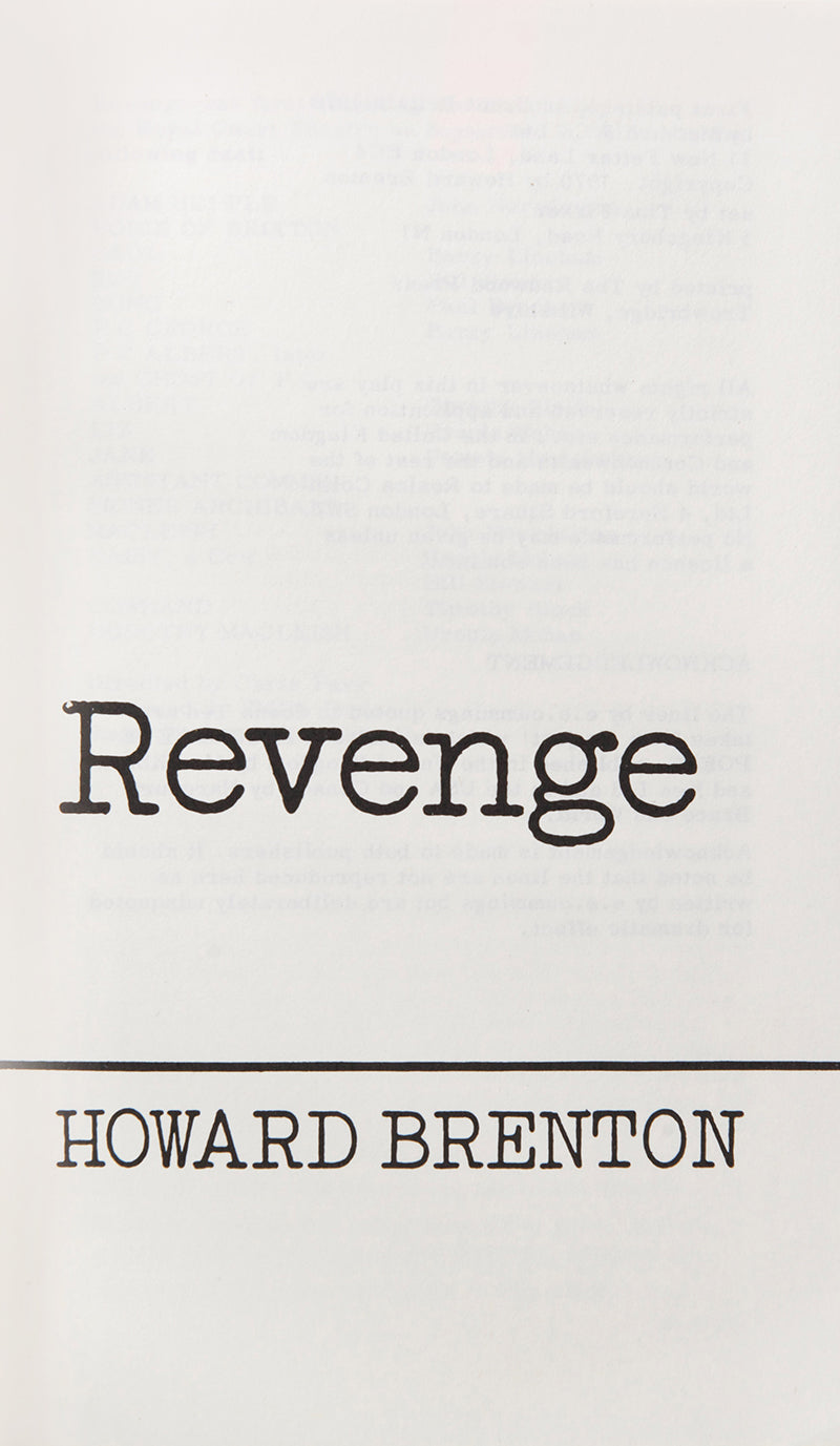 First edition of Revenge by Howard Brenton.