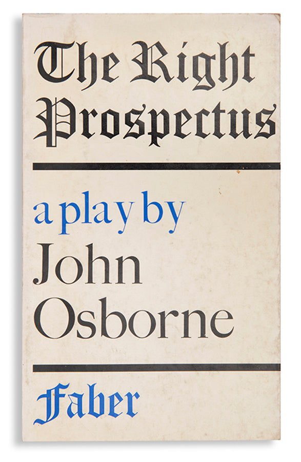 First edition of The Right Prospectus by John Osborne.