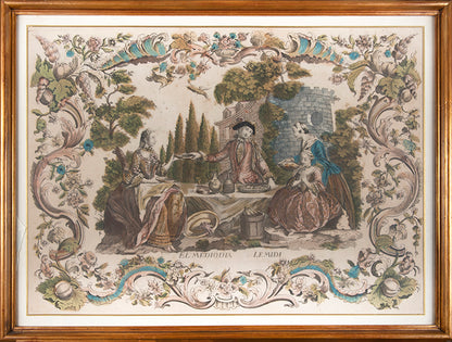 A suite of four hand coloured engravings.