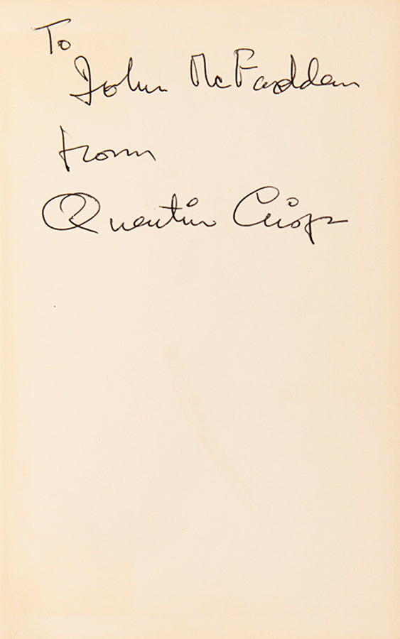 First edition of The Naked Civil Servant by Quentin Crisp, inscribed by the author.