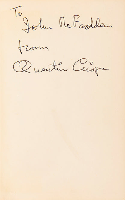 First edition of The Naked Civil Servant by Quentin Crisp, inscribed by the author.