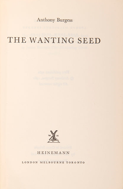 First edition of The Wanting Seed by Anthony Burgess.