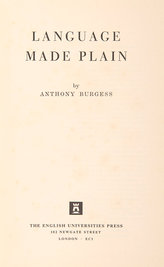 First edition of Language Made Plain by Anthony Burgess.