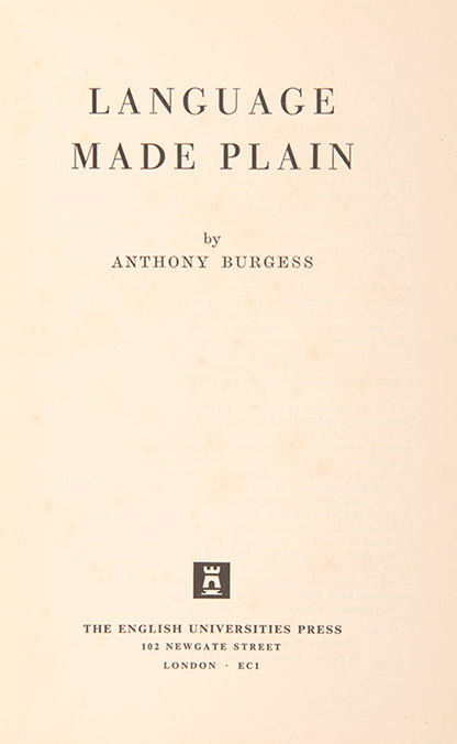 First edition of Language Made Plain by Anthony Burgess.