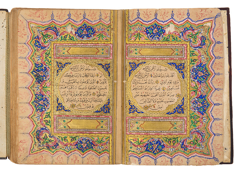 An elegantly copied Qur'an from the Ottoman empire in naskh script by Ahmed al Hamdi.