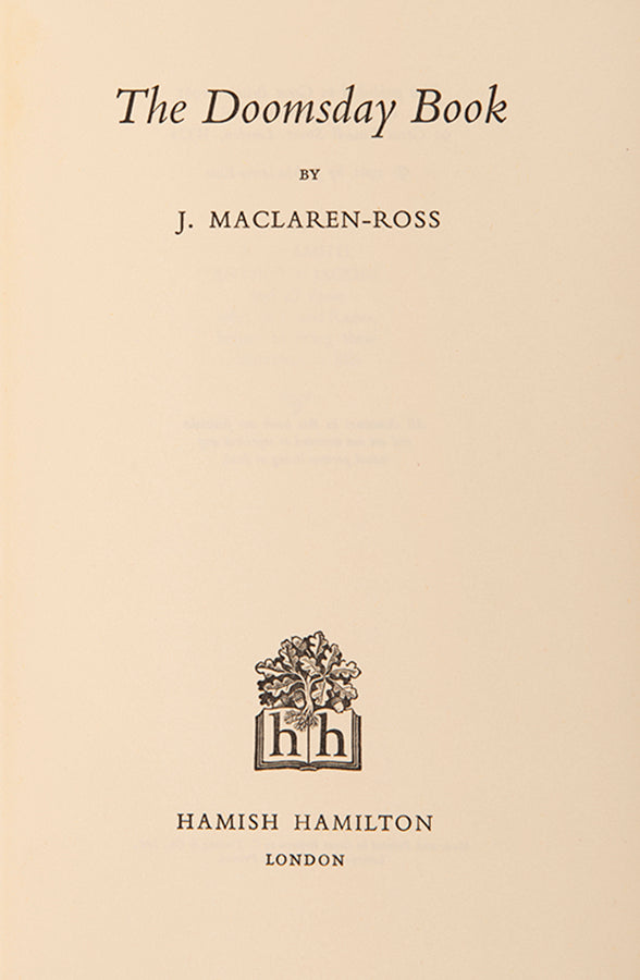 First edition of The Doomsday Book by J. Maclaren-Ross.