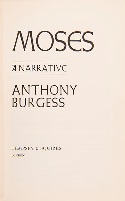 First UK edition of Moses by Anthony Burgess.