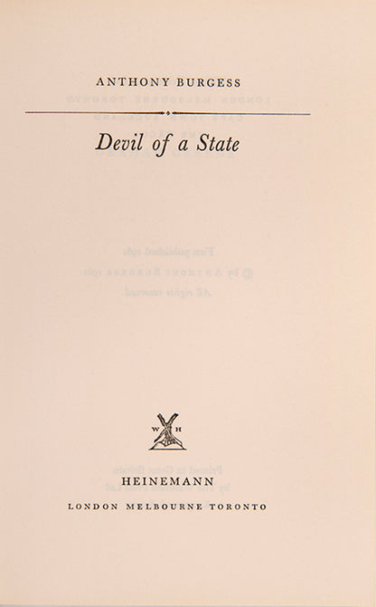 First edition of Devil of a State by Anthony Burgess.
