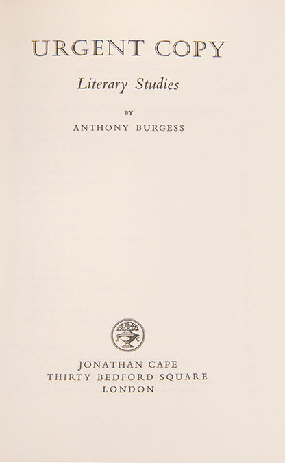 First edition of Urgent Copy by Anthony Burgess.