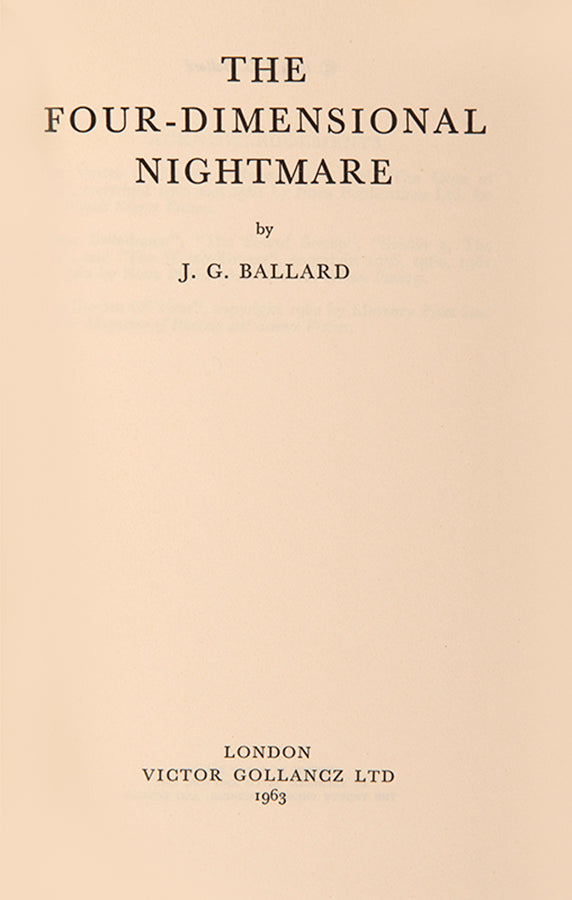 First edition of the 4-Dimensional Nightmare by J.G. Ballard, in the uncommon first issue binding.
