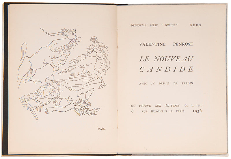 First edition of Le Nouveau Candide by Valentine Penrose, inscribed by the author to André Breton. 