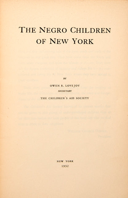 Owen Lovejoy was a vehement opposer of child labour. He served as the general secretary of the National Child Labor Committee from 1907 to 1926, and then as the general secretary of the Children's Aid Society until 1939.