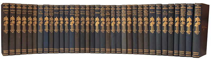 The complete works of Robert Louis Stevenson in 5 volumes, including Treasure Is;land and Jekyll and Hyde.