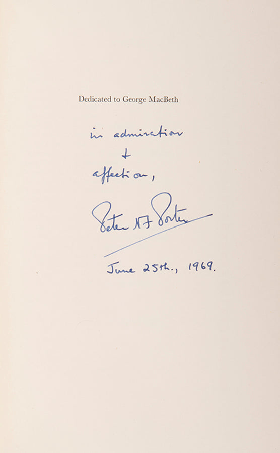The dedication copy of A Porter Folio by Peter Porter, inscribed by the poet to George Mann Macbeth.