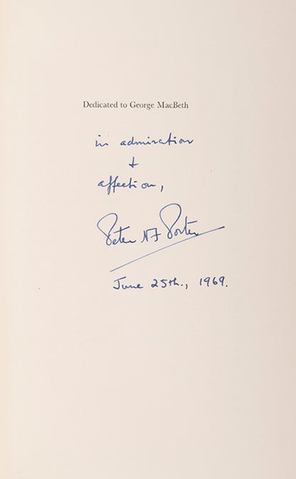 The dedication copy of A Porter Folio by Peter Porter, inscribed by the poet to George Mann Macbeth.