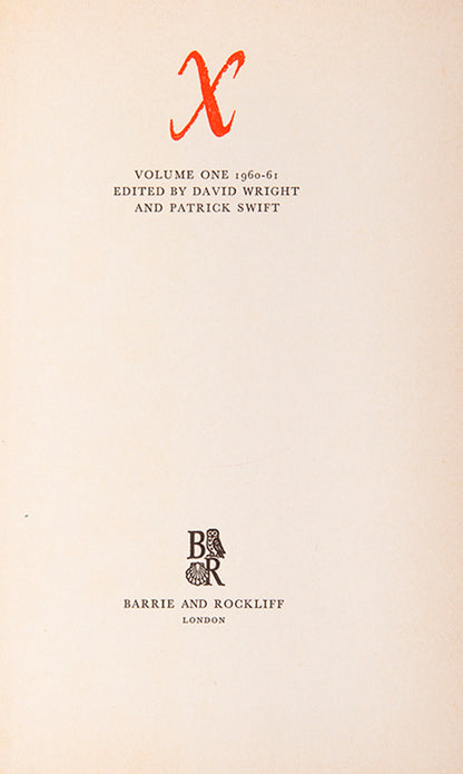 First collected edition of X Volume One, limited to 800 copies.