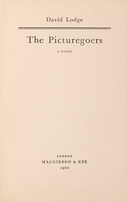 First edition of The Picturegoers by David Lodge, the author's copy of his first book.