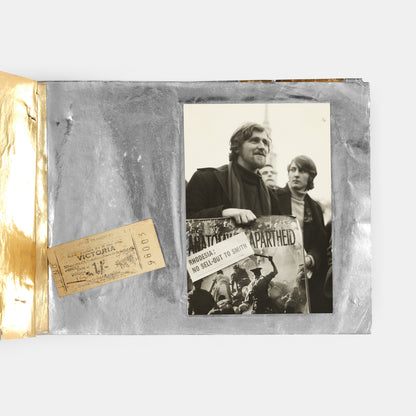 These photographs show the interior and exterior of the I Was Lord Kitchener's Valet boutique on Portobello Road and an anti-apartheid rally in November 1966.