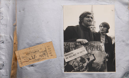 These photographs show the interior and exterior of the I Was Lord Kitchener's Valet boutique on Portobello Road and an anti-apartheid rally in November 1966.
