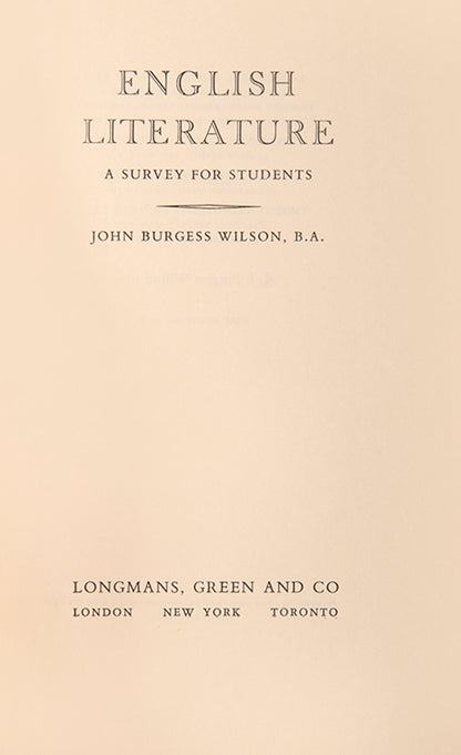 First edition of English Literature by John Burgess Wilson.