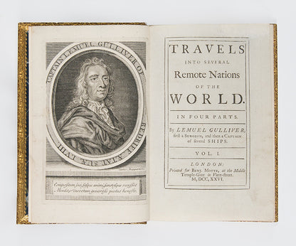 A very handsome two volume set of Jonathan Swift's Travels into Several Remote Nations of the World and the third of Teerink's three issues, all published within two months of each other in 1726.