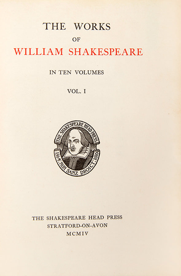 A very handsomly bound set of The Shakespeare Head Press limited edition of the bard's works, including the Sonnets; The Lover's Complaint, limited edition 1904