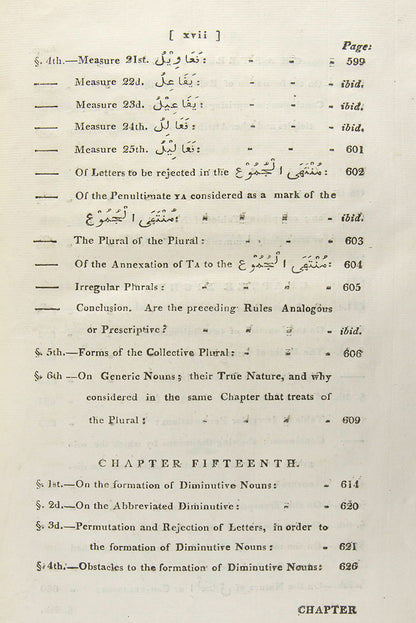 Lumsden's Grammar is rare. It 'forms a complete treatise in itself, since it exhausts the Science of Arabic Inflexion' (Preface). The intended second volume on Arabic syntax was never published