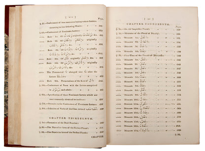 Lumsden's Grammar is rare. It 'forms a complete treatise in itself, since it exhausts the Science of Arabic Inflexion' (Preface). The intended second volume on Arabic syntax was never published