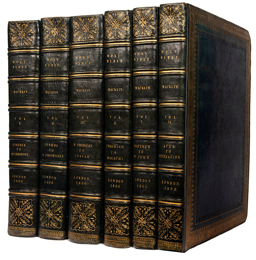 The first edition of Macklin's sumptuous edition of the King James Bible, illustrated with 68 engaved plates, 