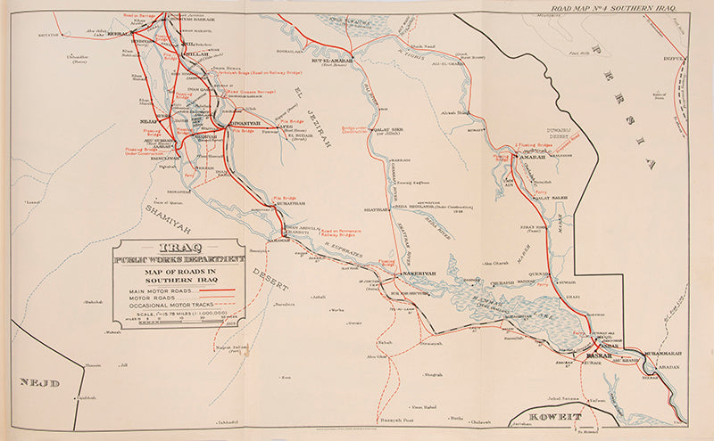 Maps include Baghdad and Environs, The Environs of Basrah and several road maps to Southern and Northern Iraq..