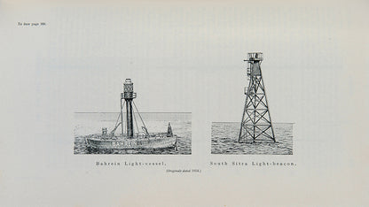 The 1955 edition of the Persian Gulf Pilot, with the 1959 supplement, a scarce pilot guide of the Persian gulf describing Bahrain, Kuwait, Qatar, Dubai, and Abu Dhabi, and numerous other villages and towns along the Arabian coast. 