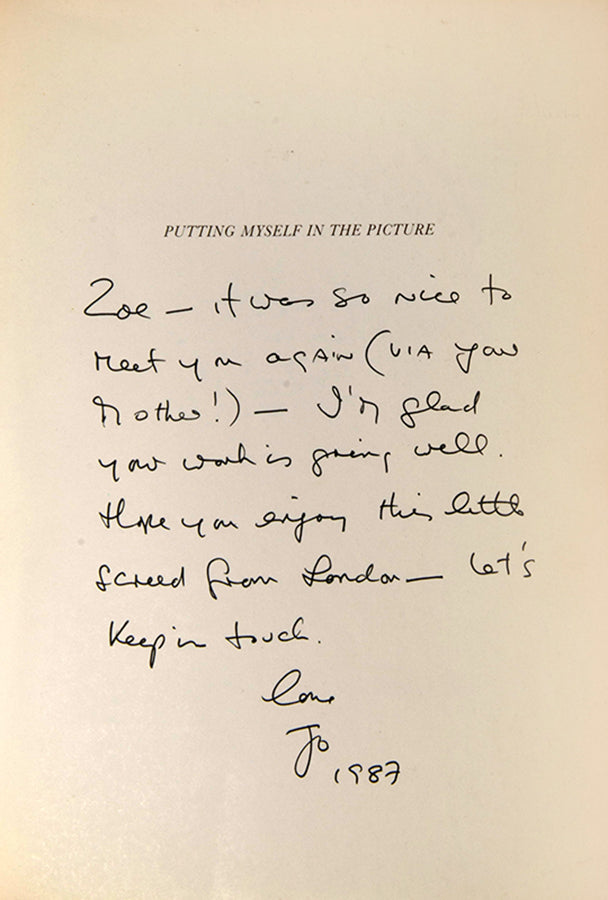 An inscribed presentation copy of Jo Spence's autobiography.