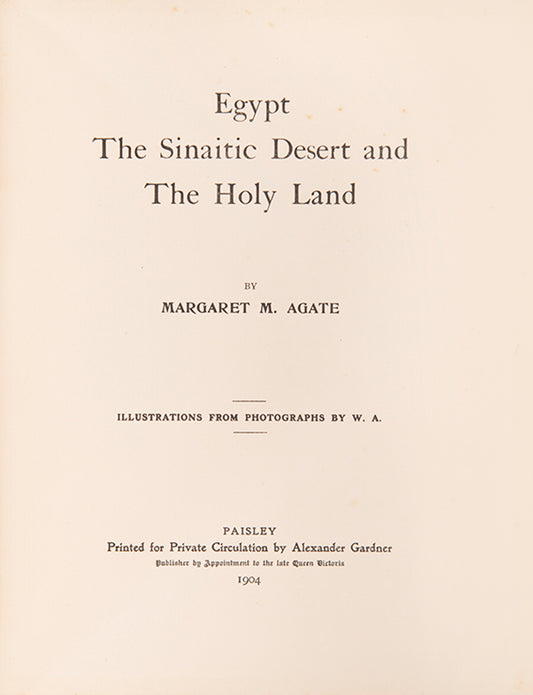 Margaret Agate kept a diary of her journey in Egypt between Autumn 1901 and Spring 1902. She made an excursion on the Nile and visited Khartoum before travelling to Damascus via Mount Sinai.