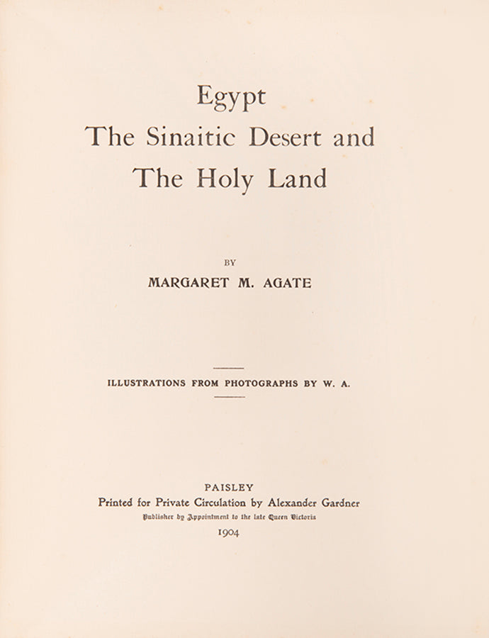 Margaret Agate kept a diary of her journey in Egypt between Autumn 1901 and Spring 1902. She made an excursion on the Nile and visited Khartoum before travelling to Damascus via Mount Sinai.