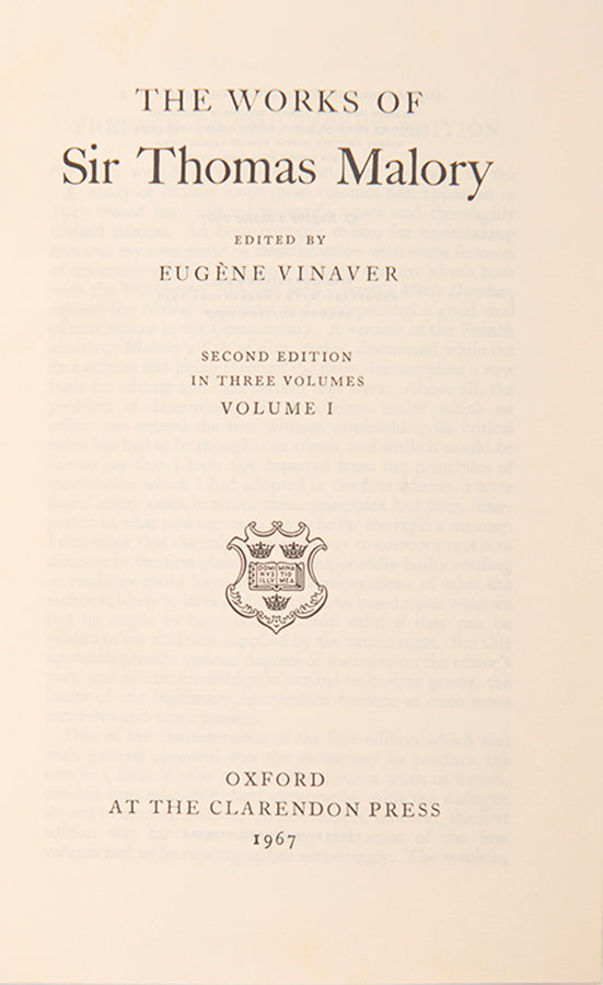 Beautifully bound set of the standard edition of Malory's works.