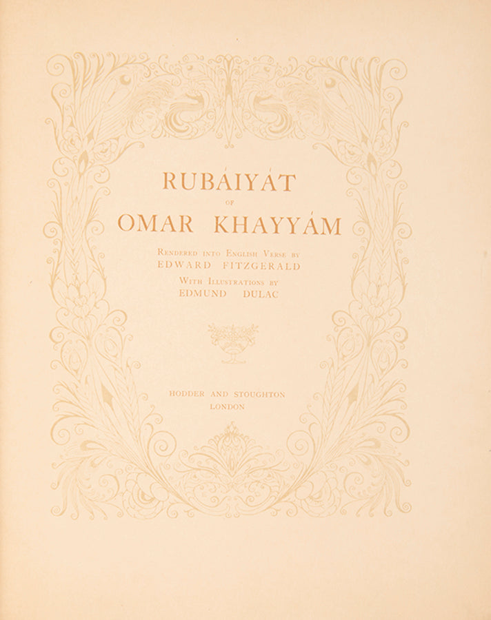 A beautifully bound copy of the first edition of Dulac's superbly illustrated Rubaiyat.