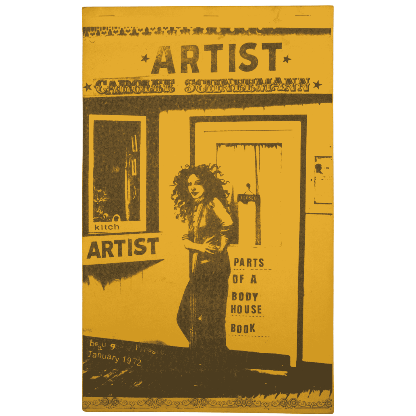 Small archive relating to Carolee Schneeman's 'Thames Calling' performance at the Underground Film Festival, National Film Theatre, London, 14th to 20th Sept 1970. [With:] the 'low cost edition' of Schneeman's Parts of a Body House Book.