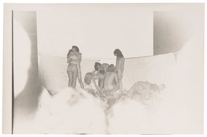 Photographs by David Crosswaite of Carolee Schneemann's 'Thames Crawling' performance at the 1970  International Underground Film Festival at the National Film Theatre, London.