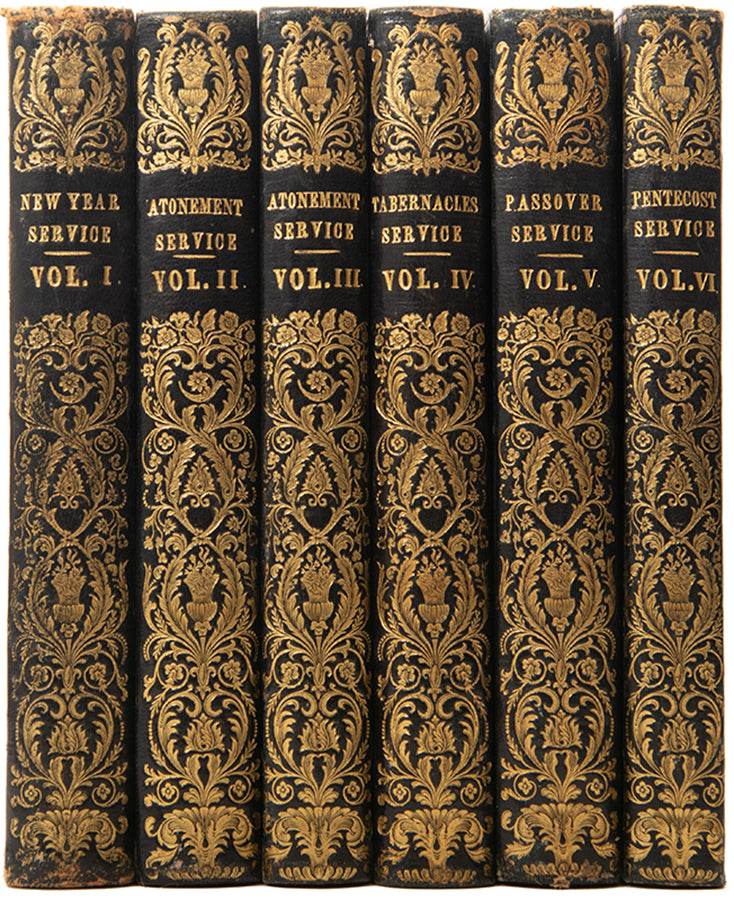 Set of Festival Prayers (Machzor) by one of the pioneers of Hebrew printing in London with incredible provenance of the de Rothschild family.