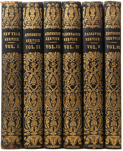 Set of Festival Prayers (Machzor) by one of the pioneers of Hebrew printing in London with incredible provenance of the de Rothschild family.